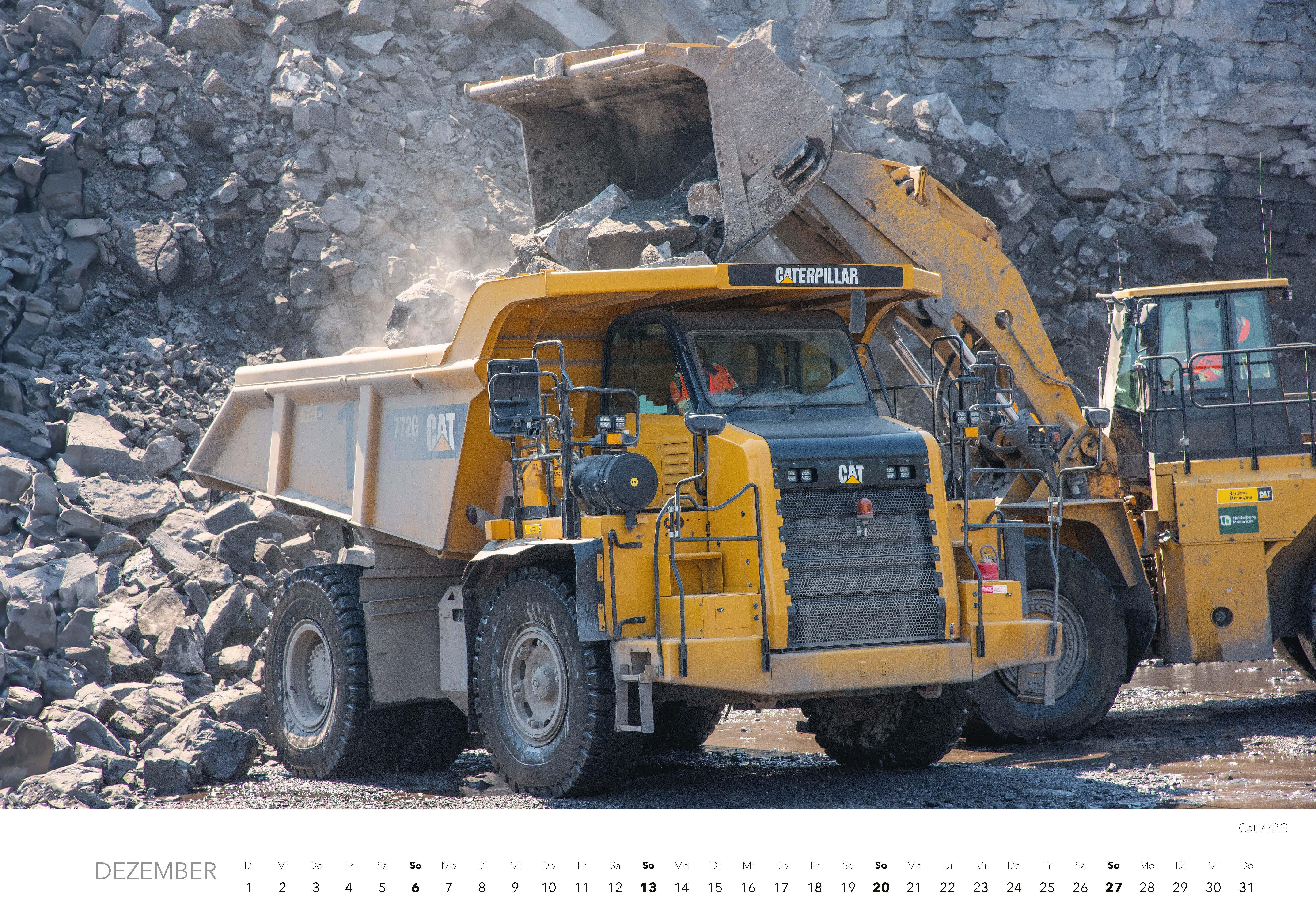 Beispielinhalt (Bild) Baumaschinen Kalender 2026