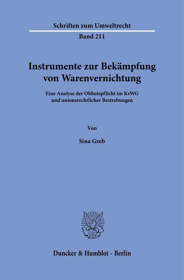 Vorderes Coverbild Instrumente zur Bekämpfung von Warenvernichtung