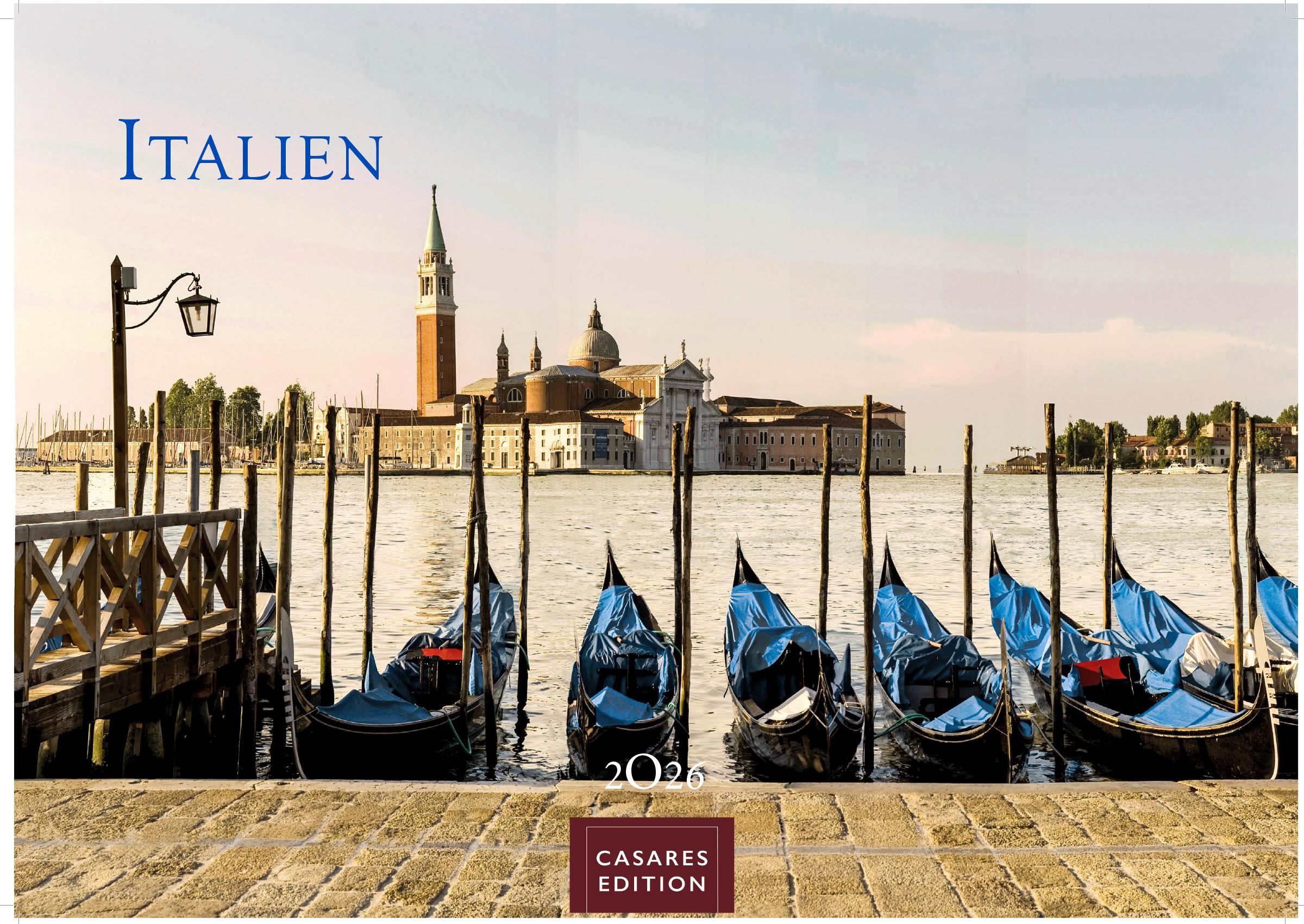 Vorderes Coverbild Italien Kalender 2026 - Wandkalender | Fotokalender Italien 24x35 cm mit 12 traumhaften Motiven der Reisedestination Italien