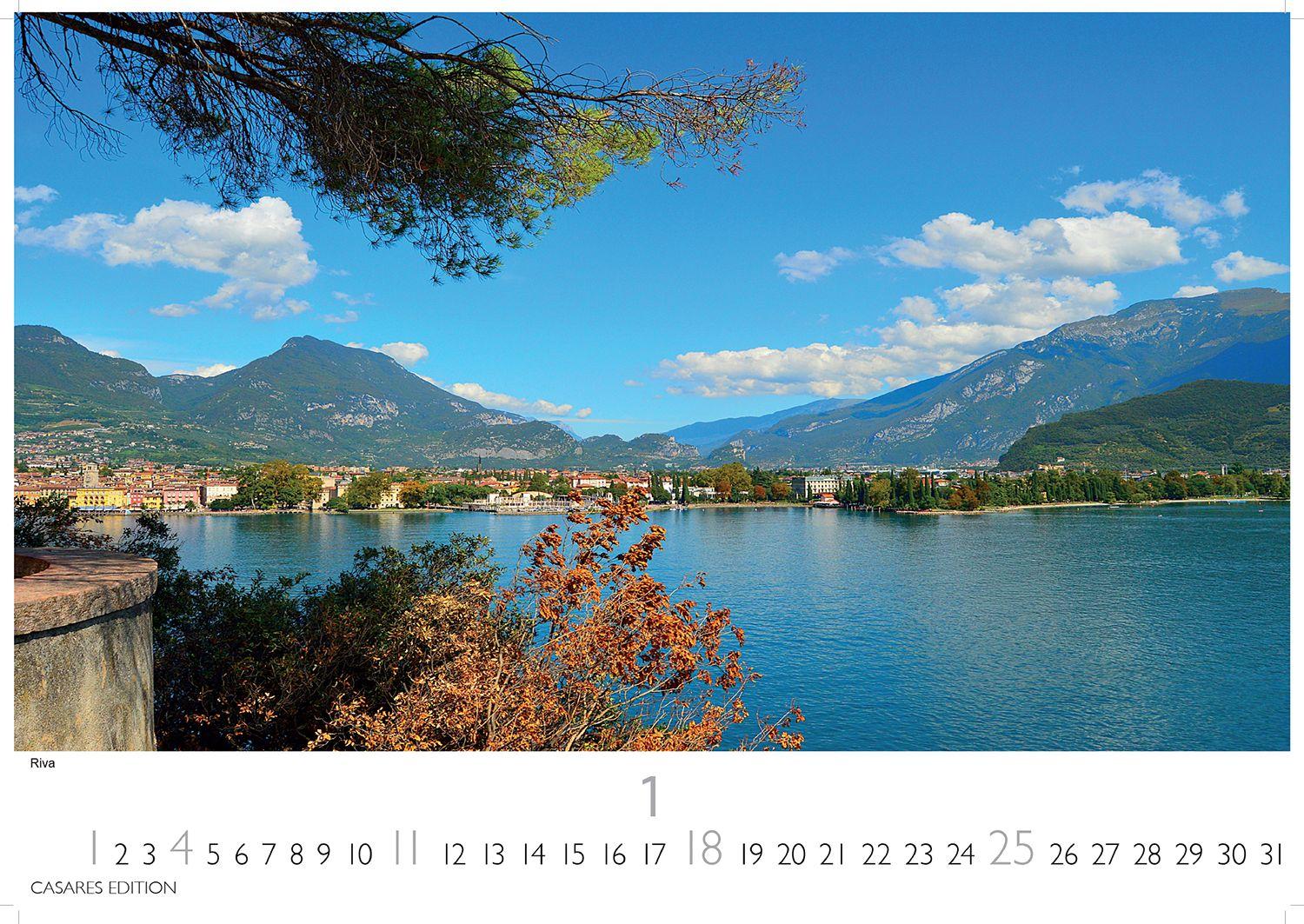 Beispielinhalt (Bild) Gardasee Kalender 2026 - Wandkalender | Fotokalender Italien 24x35cm - mit 12 beeindruckenden Motiven - Italien Kalender