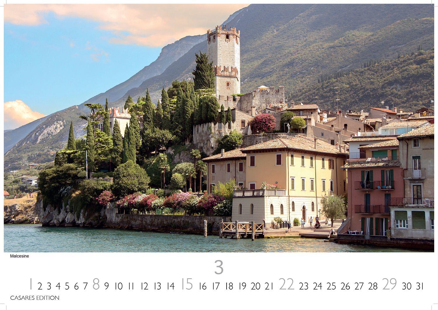 Beispielinhalt (Bild) Gardasee Kalender 2026 - Wandkalender | Fotokalender Italien 24x35cm - mit 12 beeindruckenden Motiven - Italien Kalender