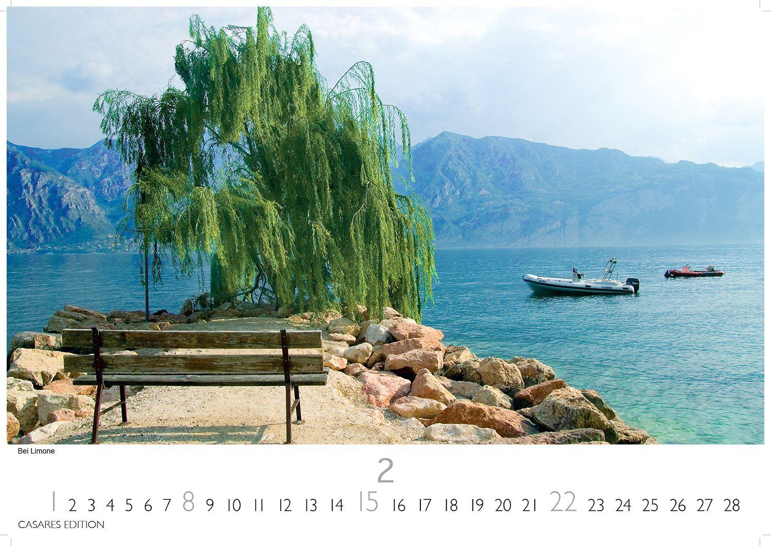 Beispielinhalt (Bild) Gardasee Kalender 2026 - Wandkalender | Fotokalender Italien 24x35cm - mit 12 beeindruckenden Motiven - Italien Kalender