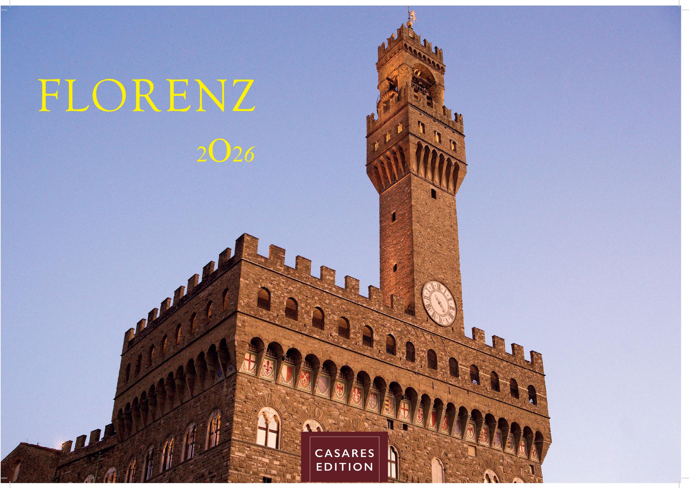 Vorderes Coverbild Florenz Kalender 2026 - Wandkalender | Fotokalender Italien 35x50cm Toskana Flair für Ihr Zuhause | Hochwertiger . mit 12 atemberaubenden Motiven