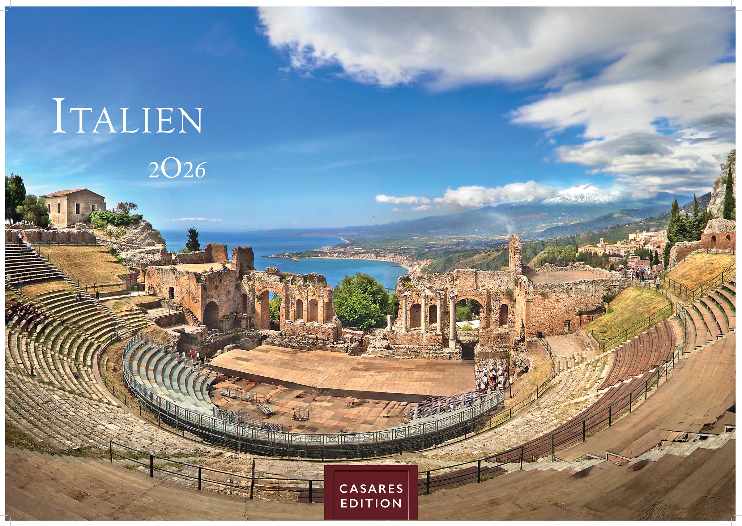 Vorderes Coverbild Italien Kalender 2026 - Wandkalender | Fotokalender Italien 35x50 cm im Großformat mit 12 traumhaften Motiven der Reisedestination Italien