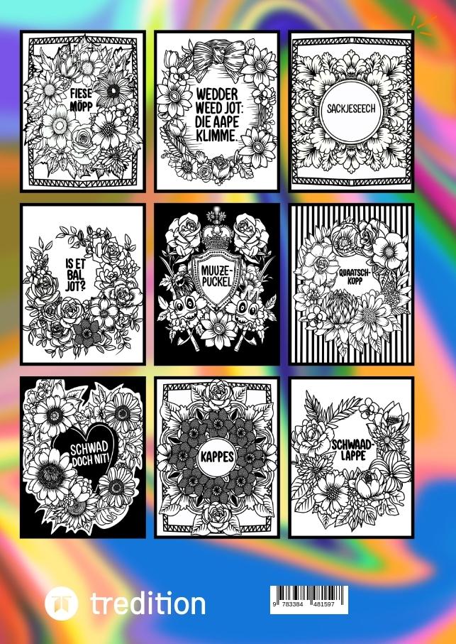 Rückseitencover Schängeleerswööder-Scheldereie bzw. Kölsches Schimpfwörter Malbuch