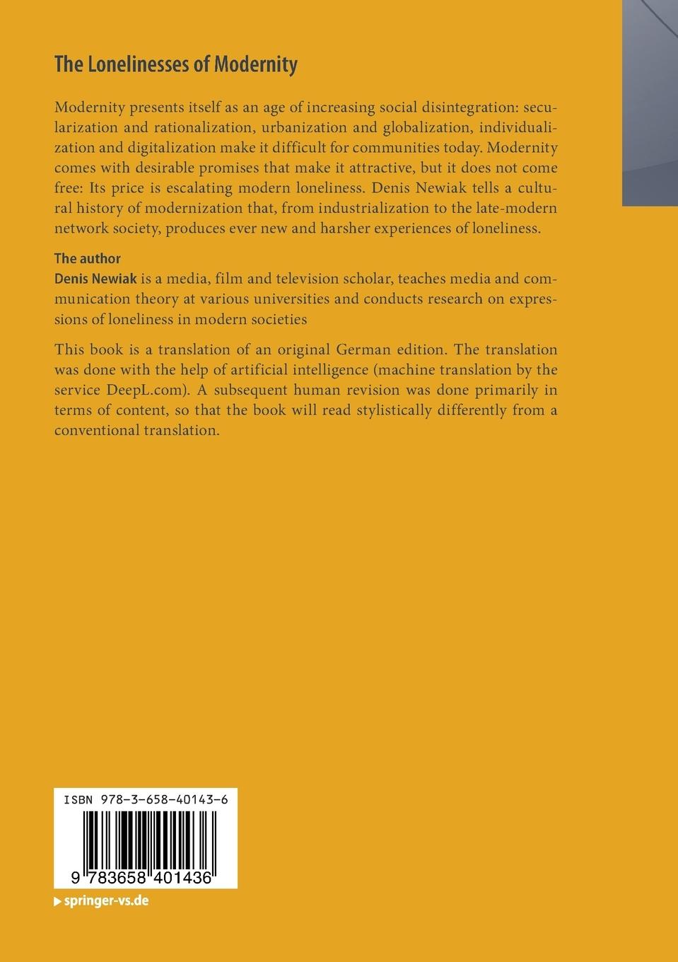 Rückseitencover The Lonelinesses of Modernity