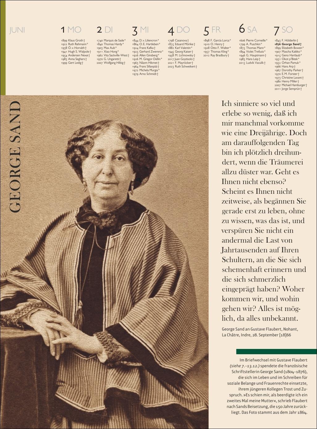 Beispielinhalt (Bild) Der Literatur Kalender Wochenkalender 2026