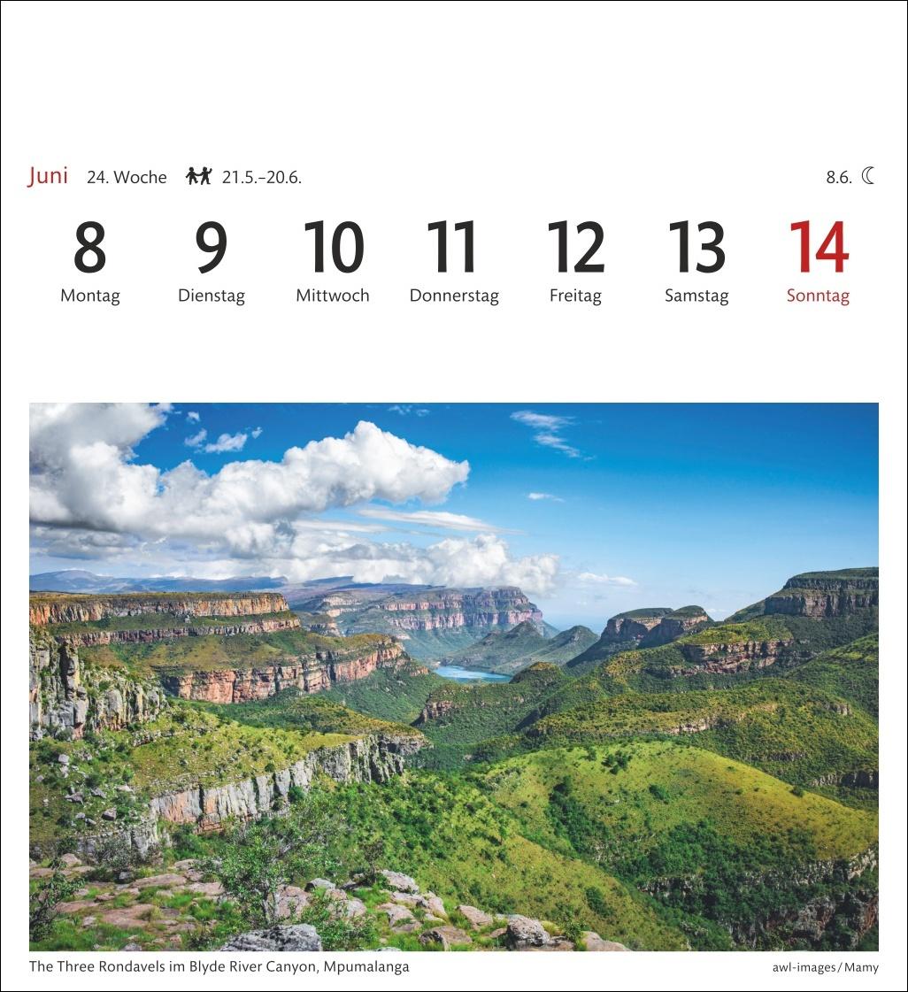 Beispielinhalt (Bild) Südafrika & Namibia Sehnsuchtskalender 2026 - Wochenkalender mit 53 Postkarten