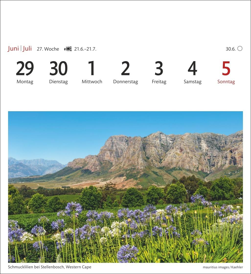 Beispielinhalt (Bild) Südafrika & Namibia Sehnsuchtskalender 2026 - Wochenkalender mit 53 Postkarten