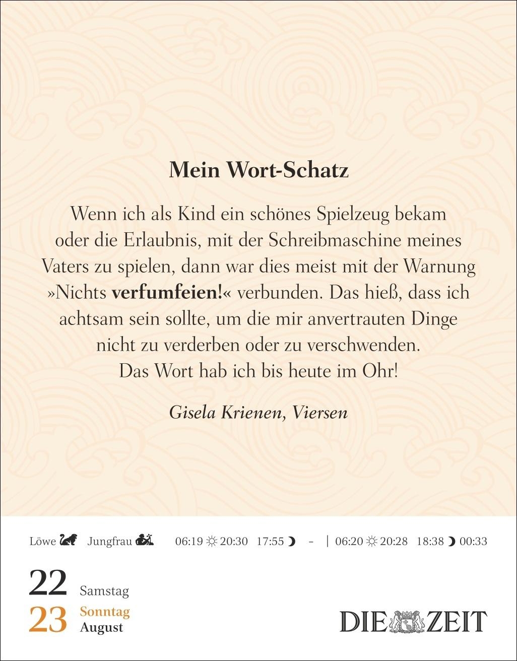 Beispielinhalt (Bild) Was mein Leben reicher macht Tagesabreißkalender 2026 - Glücksmomente für jeden Tag