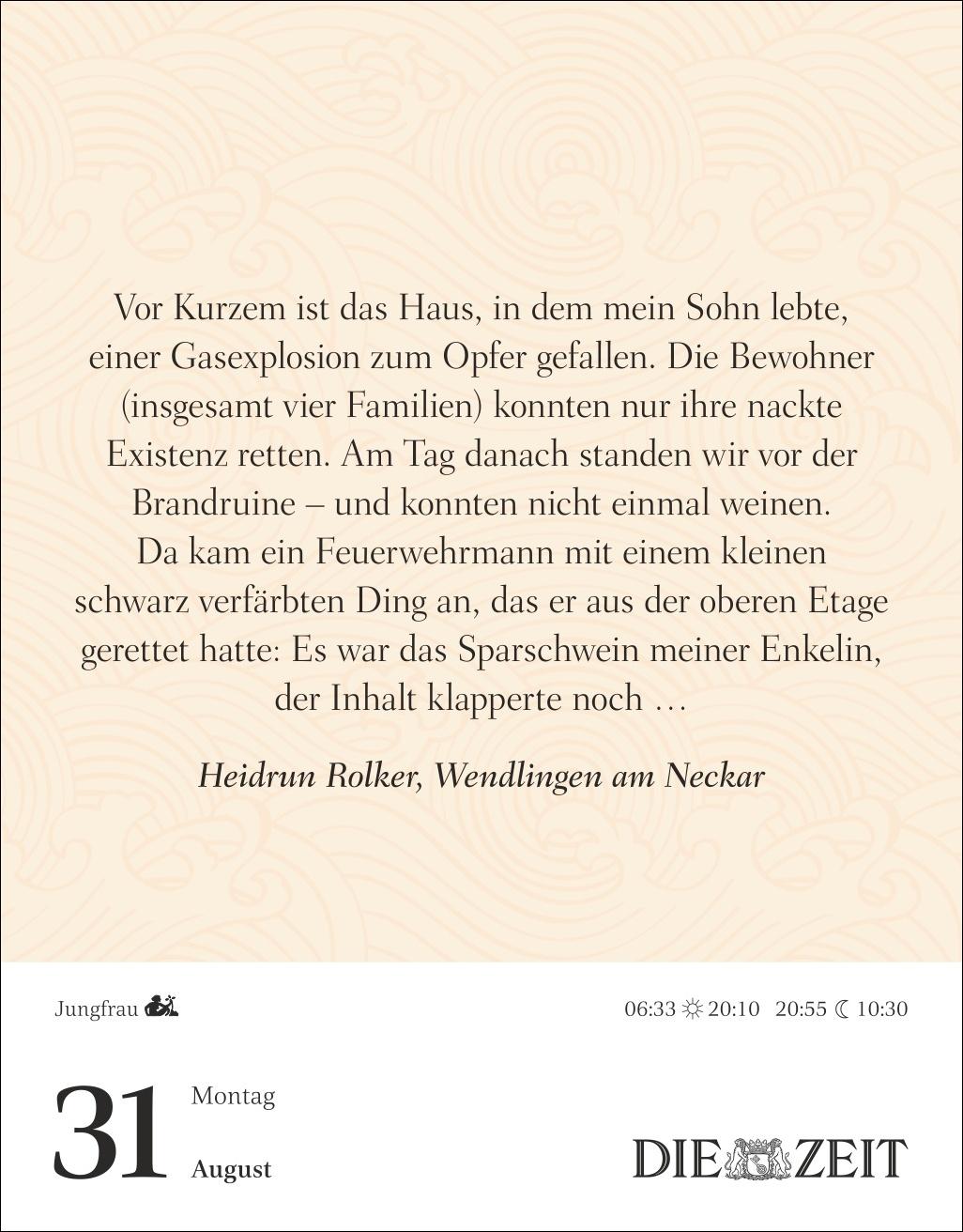 Beispielinhalt (Bild) Was mein Leben reicher macht Tagesabreißkalender 2026 - Glücksmomente für jeden Tag
