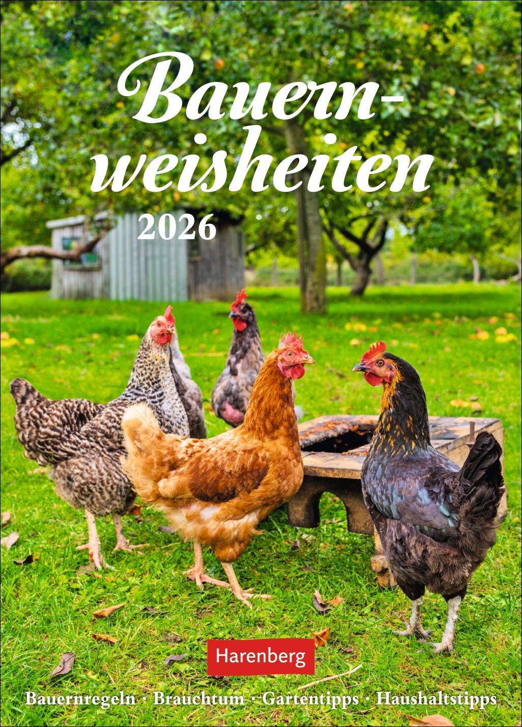 Vorderes Coverbild Bauernweisheiten Wochenkalender 2026 - Bauernregeln, Brauchtum, Gartentipps, Haushaltstipps
