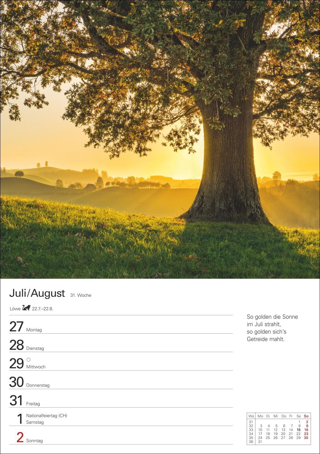 Beispielinhalt (Bild) Auf dem Lande Wochenplaner 2026 - 53 stimmungsvolle Fotografien
