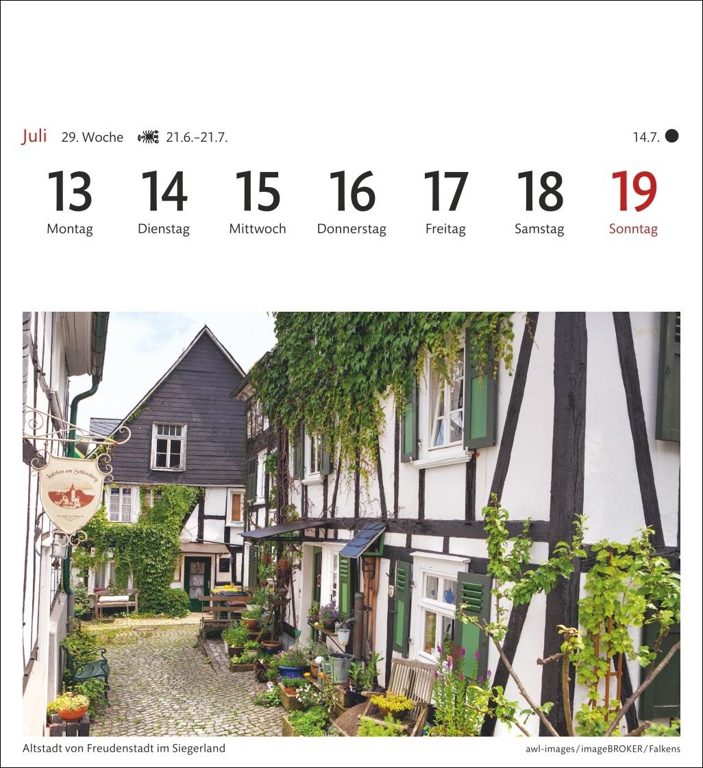 Beispielinhalt (Bild) Deutschland Sehnsuchtskalender 2026 - Wochenkalender mit 53 Postkarten