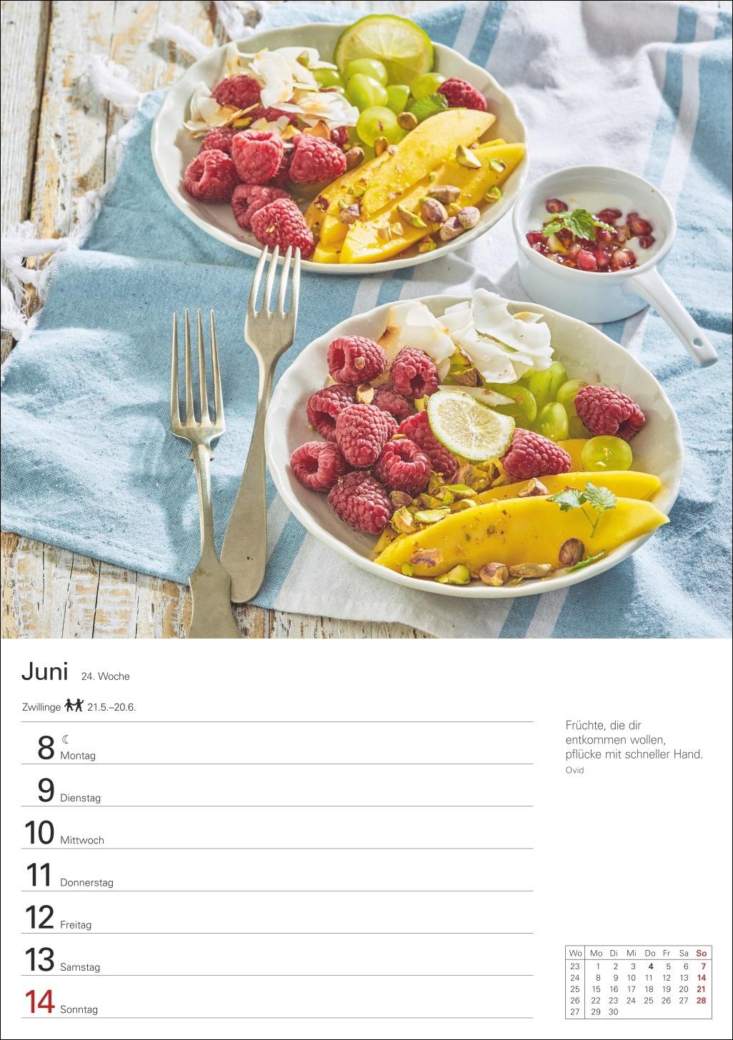 Beispielinhalt (Bild) Küchenkalender Wochenplaner 2026 - 53 inspirierende Fotografien