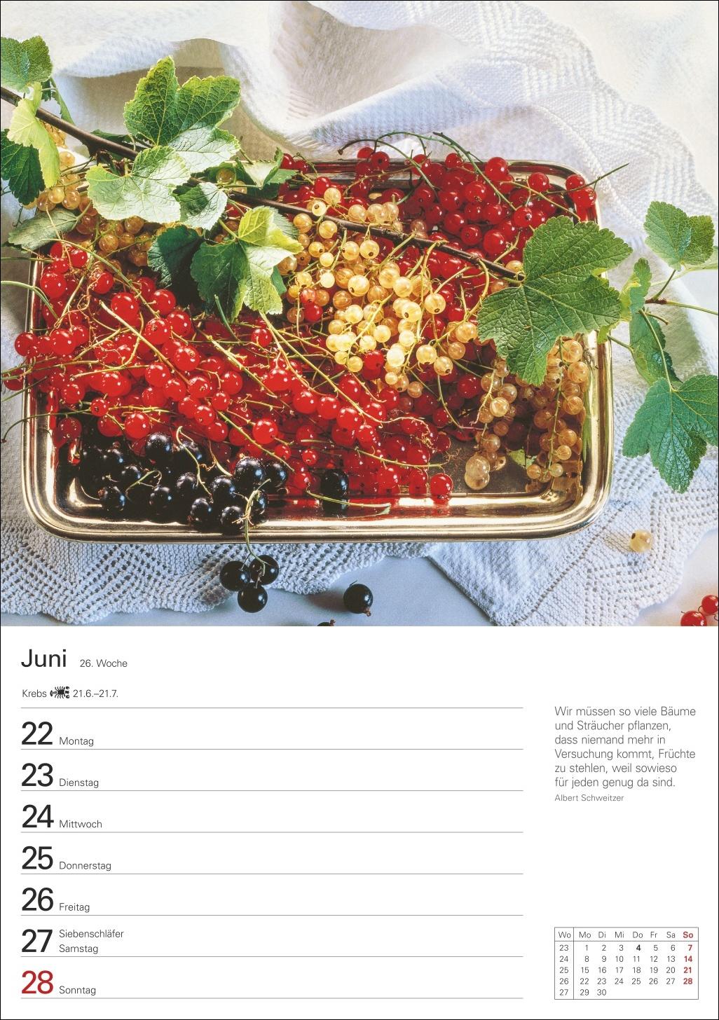Beispielinhalt (Bild) Küchenkalender Wochenplaner 2026 - 53 inspirierende Fotografien