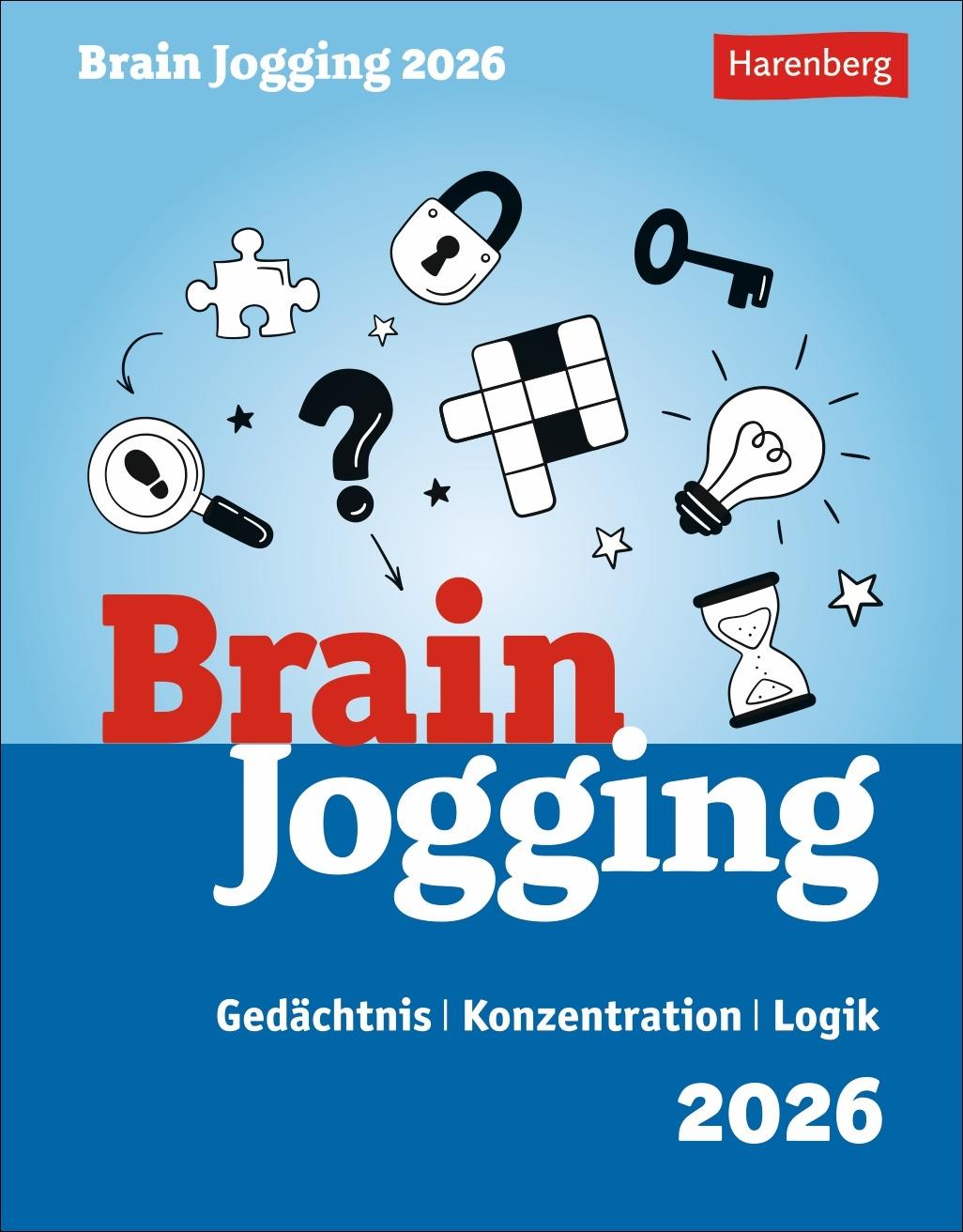 Vorderes Coverbild Brain Jogging Tagesabreißkalender 2026 - Gedächtnis, Konzentration, Logik