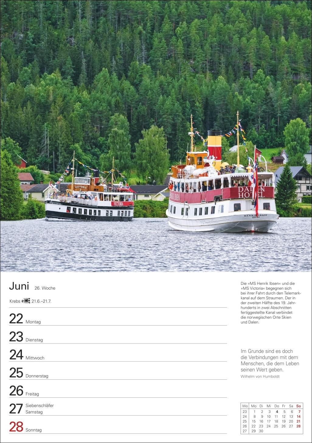 Beispielinhalt (Bild) Skandinavien Wochenplaner 2026 - Eine Reise in 53 Bildern