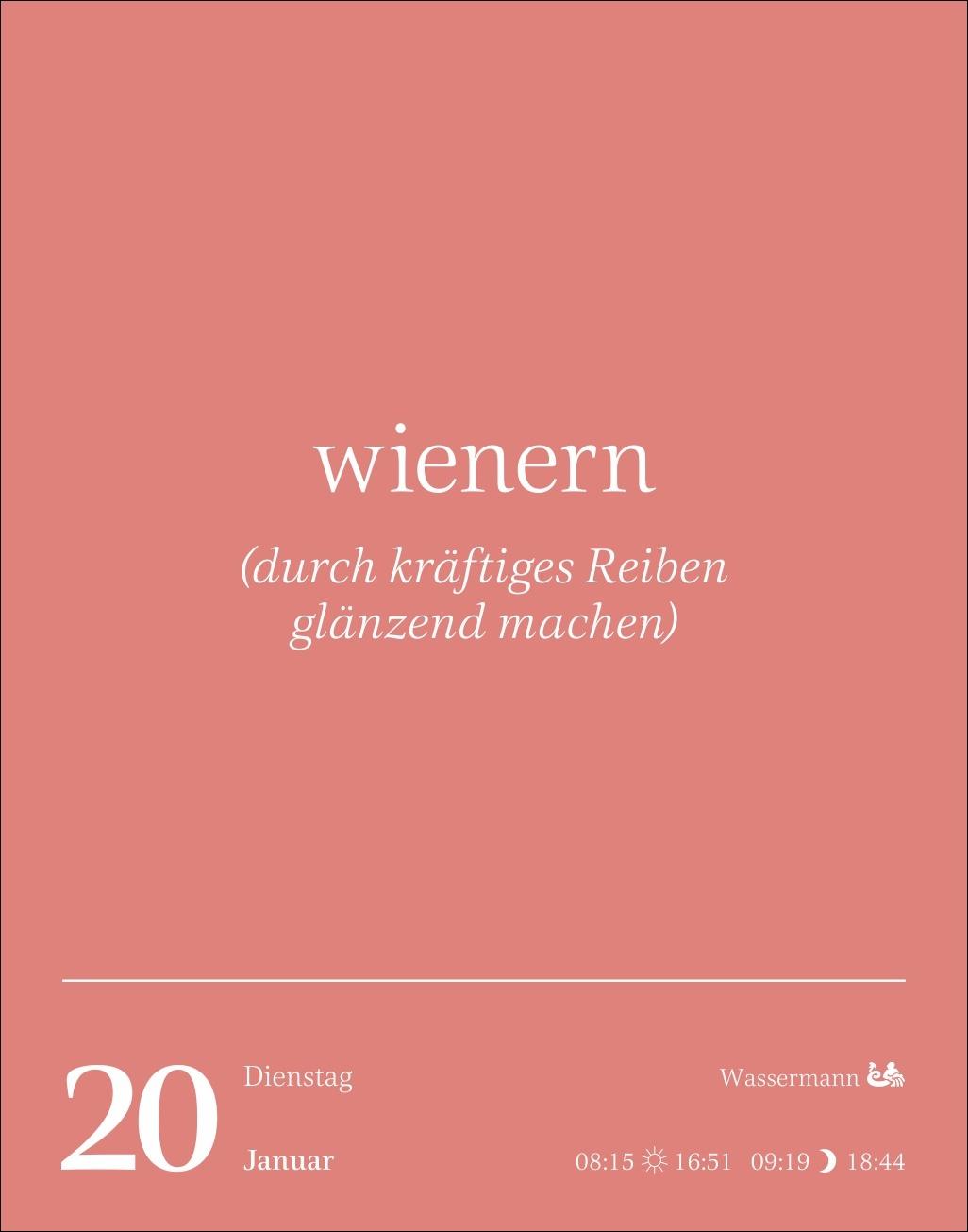 Beispielinhalt (Bild) Duden Vergessene Wortschätze Tagesabreißkalender 2026