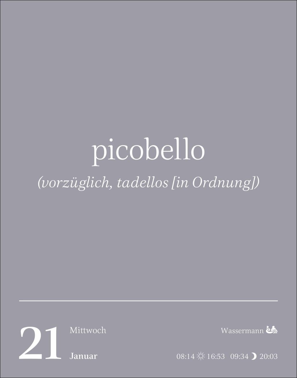 Beispielinhalt (Bild) Duden Vergessene Wortschätze Tagesabreißkalender 2026