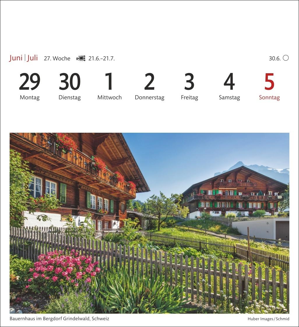 Beispielinhalt (Bild) Alpen Sehnsuchtskalender 2026 - Wochenkalender mit 53 Postkarten