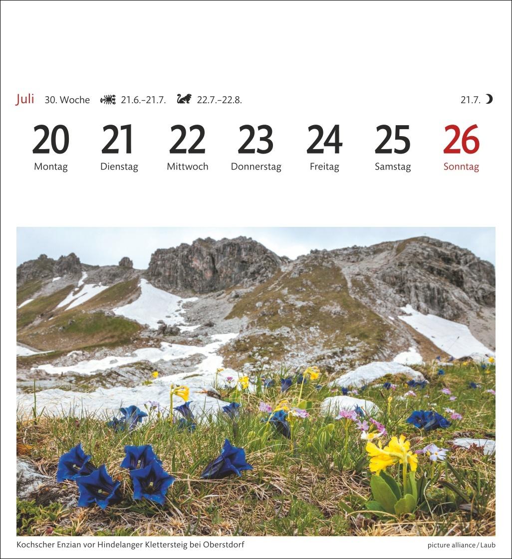 Beispielinhalt (Bild) Alpen Sehnsuchtskalender 2026 - Wochenkalender mit 53 Postkarten