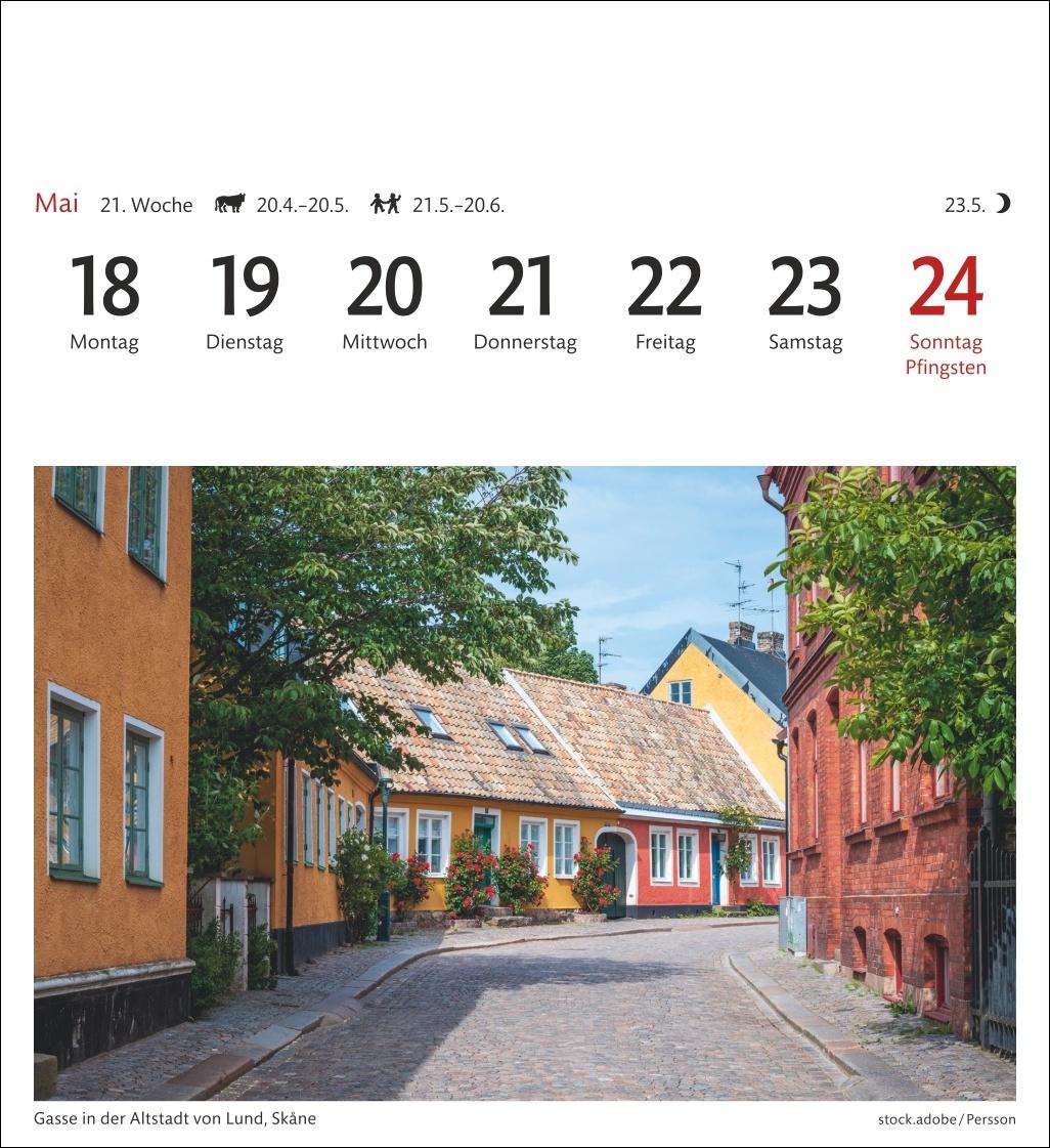 Beispielinhalt (Bild) Schweden Sehnsuchtskalender 2026 - Wochenkalender mit 53 Postkarten