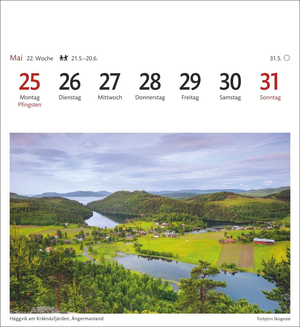 Beispielinhalt (Bild) Schweden Sehnsuchtskalender 2026 - Wochenkalender mit 53 Postkarten