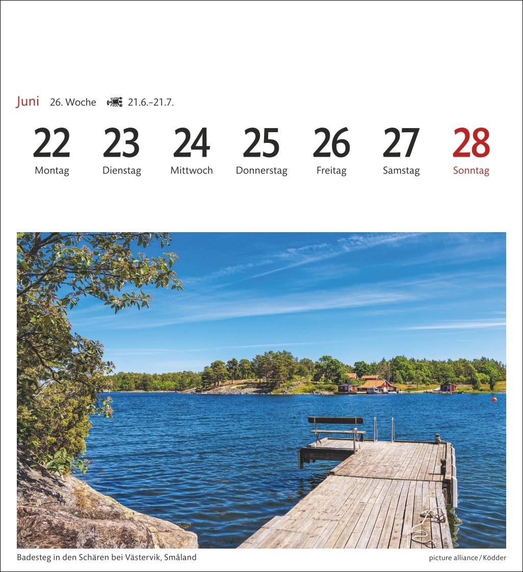 Beispielinhalt (Bild) Schweden Sehnsuchtskalender 2026 - Wochenkalender mit 53 Postkarten