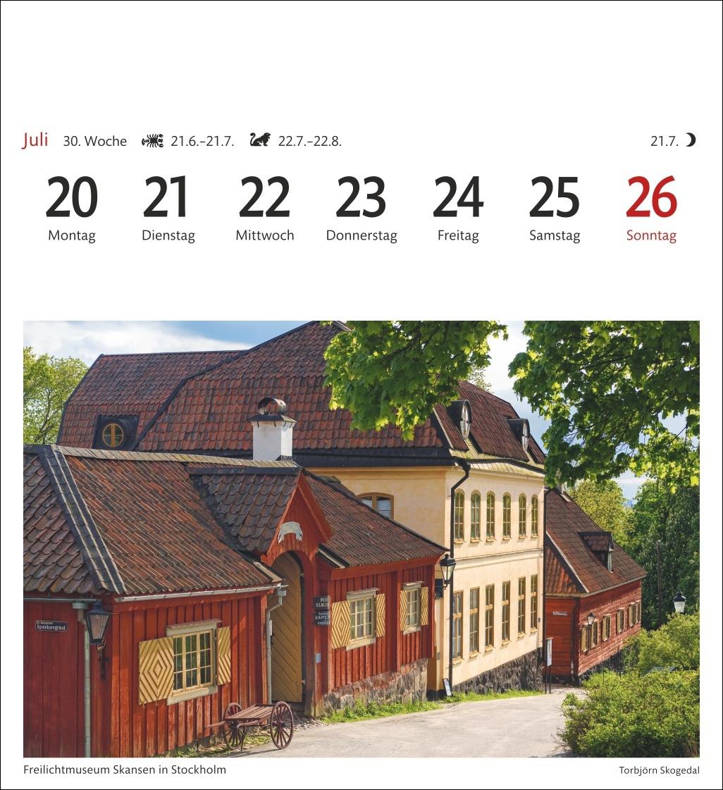 Beispielinhalt (Bild) Schweden Sehnsuchtskalender 2026 - Wochenkalender mit 53 Postkarten