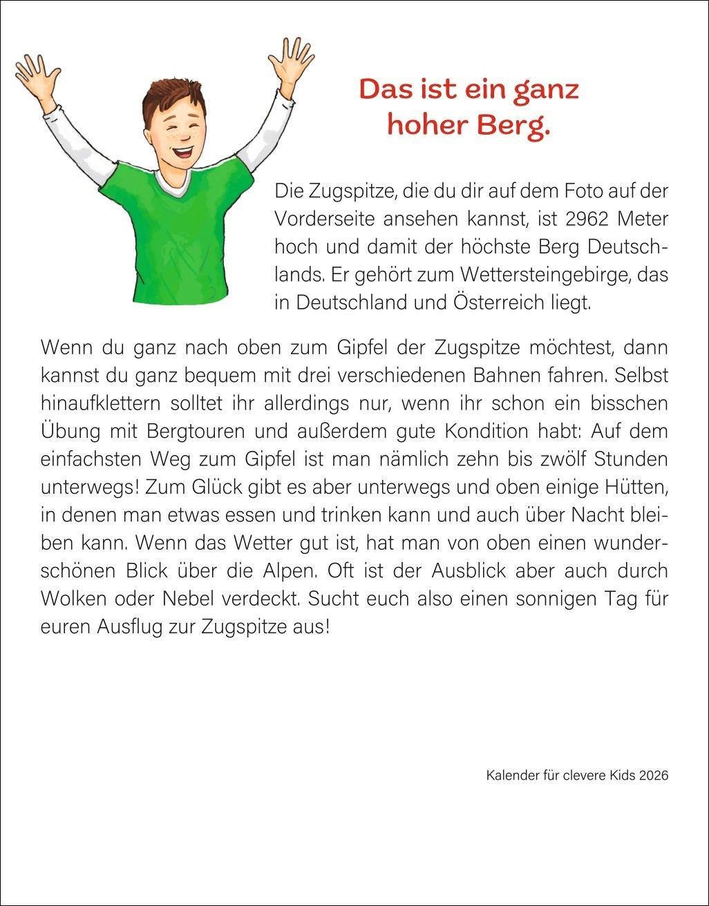 Beispielinhalt (Bild) Kalender für clevere Kids Tagesabreißkalender 2026
