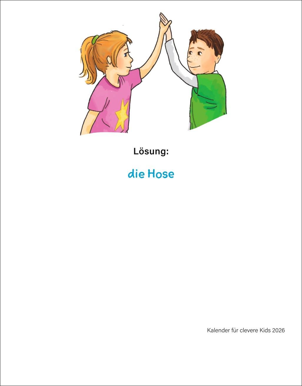 Beispielinhalt (Bild) Kalender für clevere Kids Tagesabreißkalender 2026
