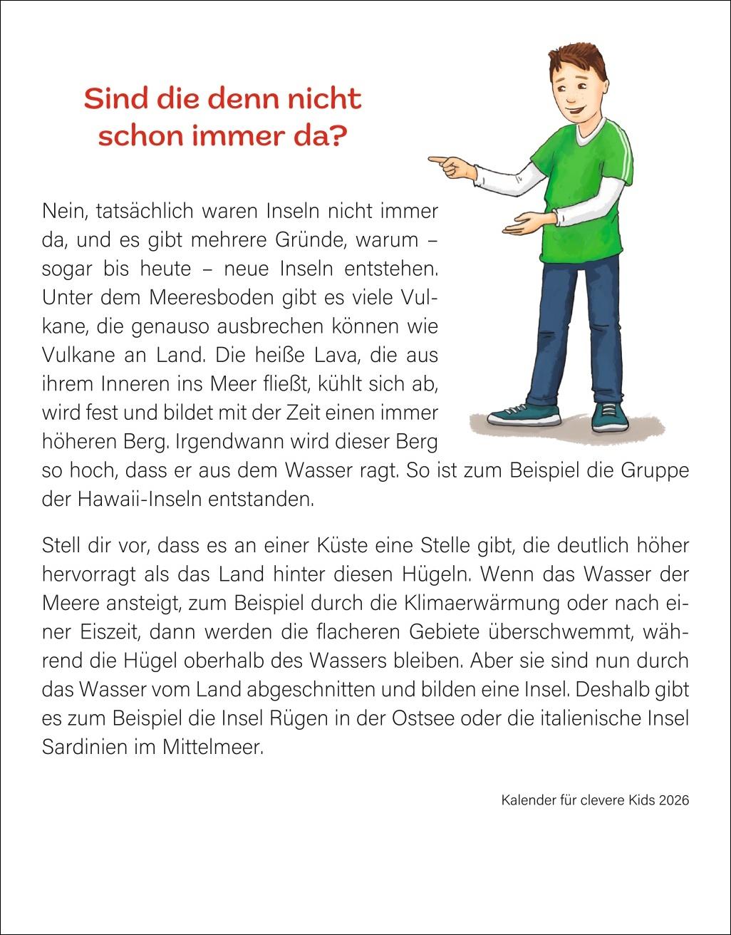 Beispielinhalt (Bild) Kalender für clevere Kids Tagesabreißkalender 2026