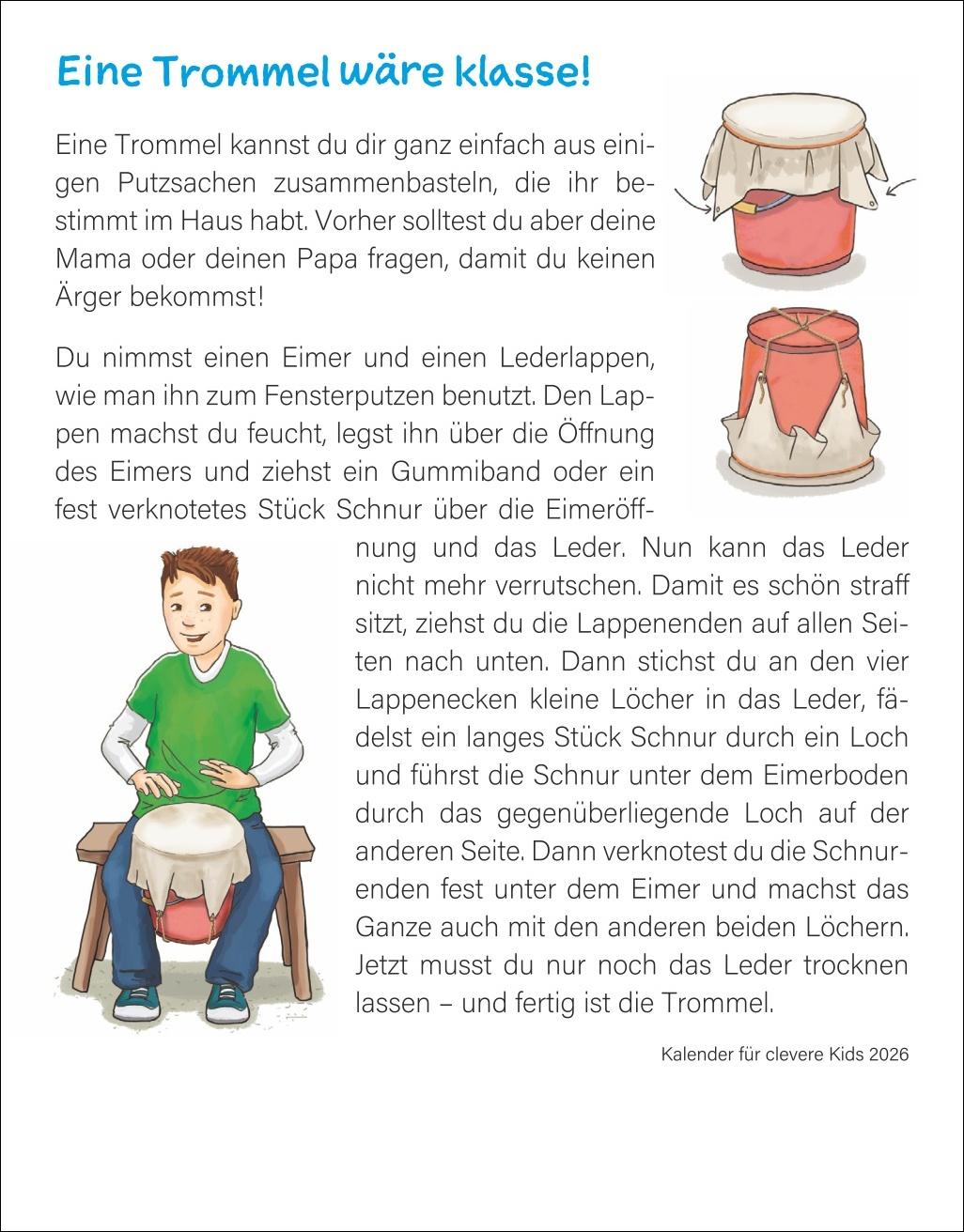 Beispielinhalt (Bild) Kalender für clevere Kids Tagesabreißkalender 2026