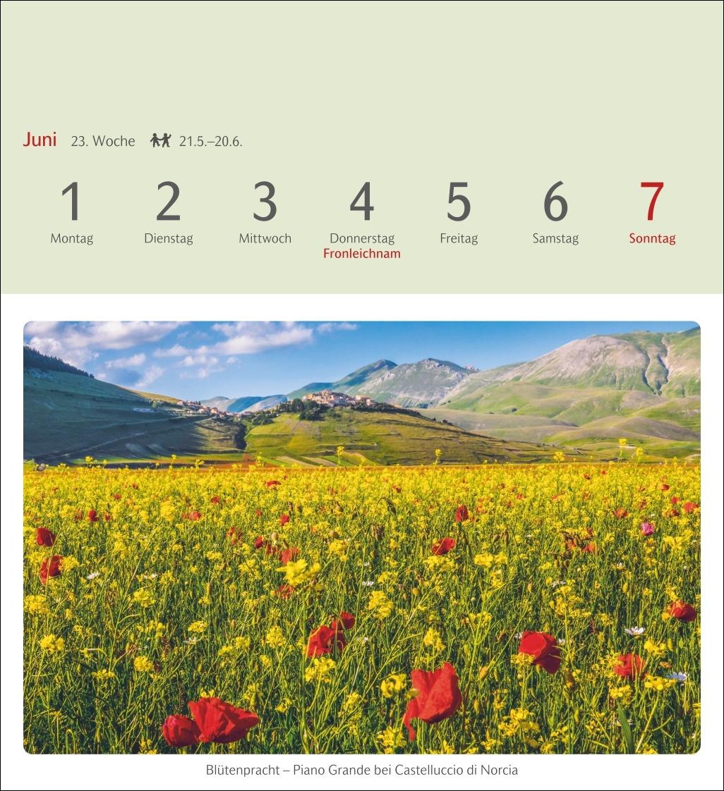 Beispielinhalt (Bild) Das Glück liegt in Italien Postkartenkalender 2026 - 53 Karten mit Kurzporträts zu den Zielen