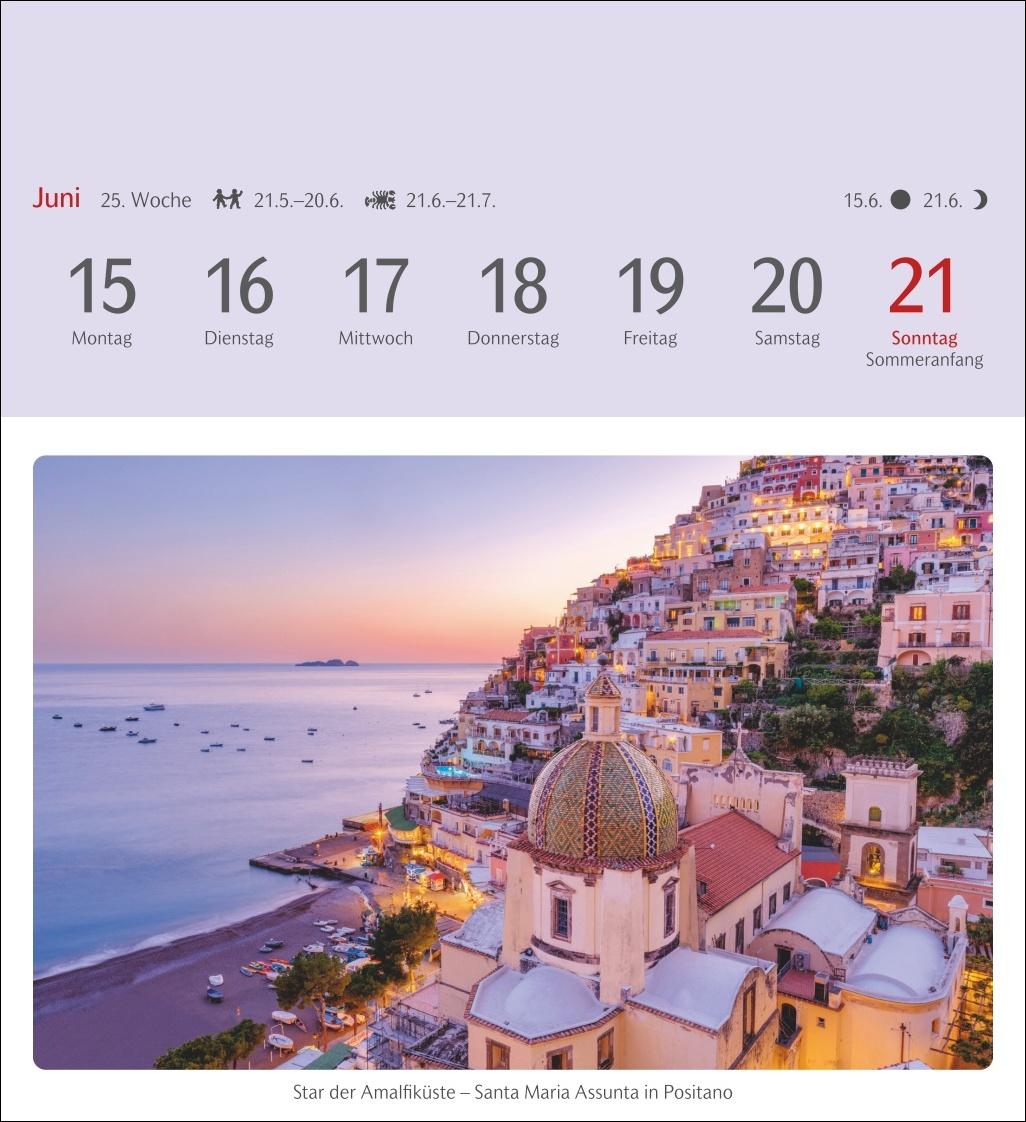 Beispielinhalt (Bild) Das Glück liegt in Italien Postkartenkalender 2026 - 53 Karten mit Kurzporträts zu den Zielen