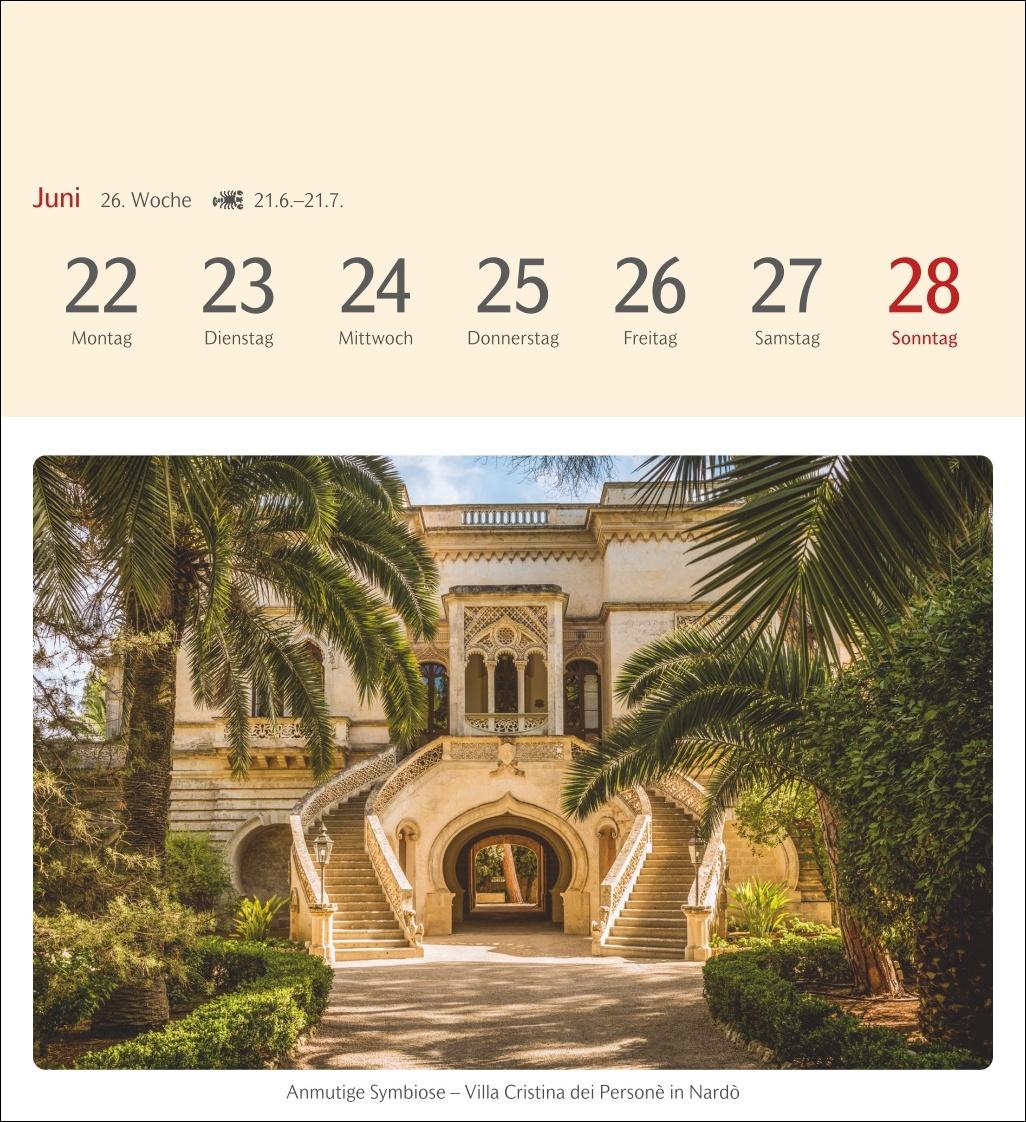 Beispielinhalt (Bild) Das Glück liegt in Italien Postkartenkalender 2026 - 53 Karten mit Kurzporträts zu den Zielen