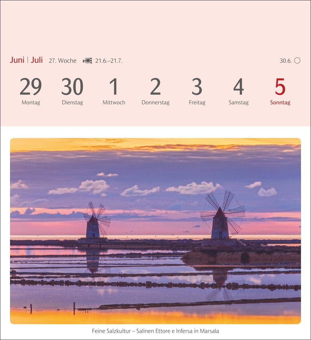 Beispielinhalt (Bild) Das Glück liegt in Italien Postkartenkalender 2026 - 53 Karten mit Kurzporträts zu den Zielen
