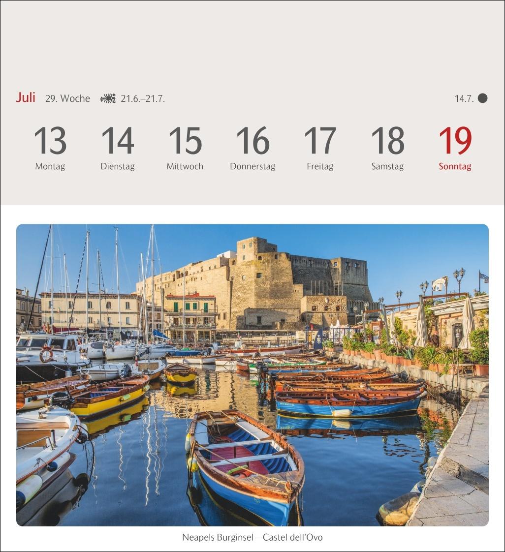 Beispielinhalt (Bild) Das Glück liegt in Italien Postkartenkalender 2026 - 53 Karten mit Kurzporträts zu den Zielen