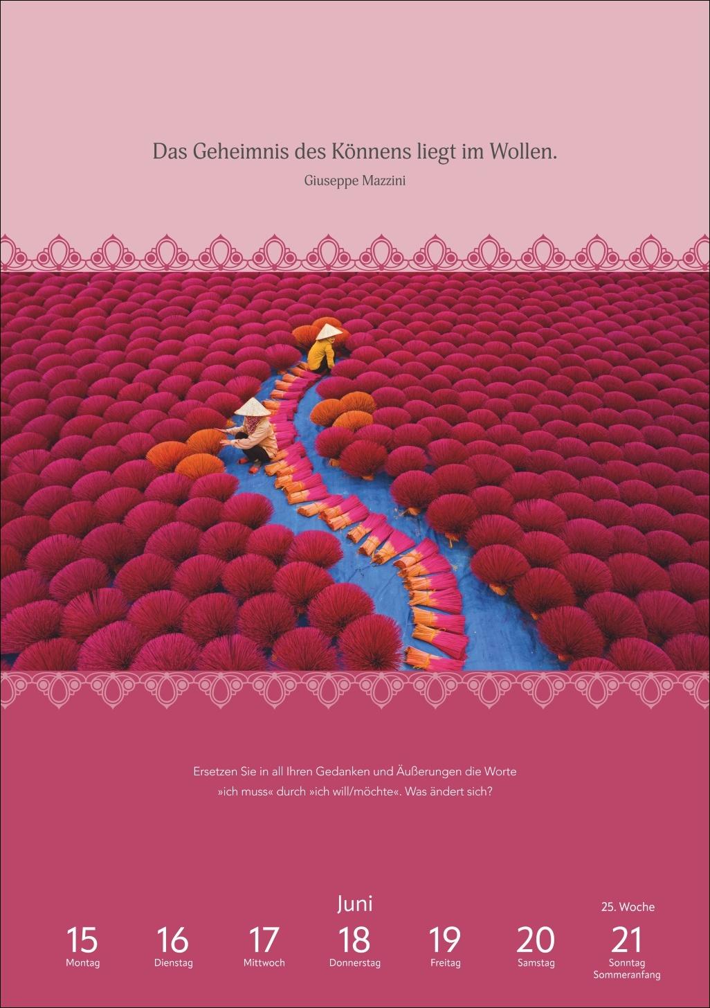 Beispielinhalt (Bild) Wege der Achtsamkeit Wochen-Kulturkalender 2026 - Anregungen für jede Woche