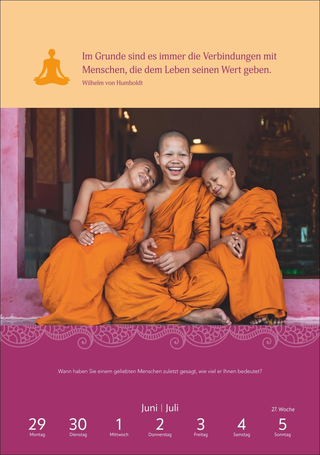 Beispielinhalt (Bild) Wege der Achtsamkeit Wochen-Kulturkalender 2026 - Anregungen für jede Woche
