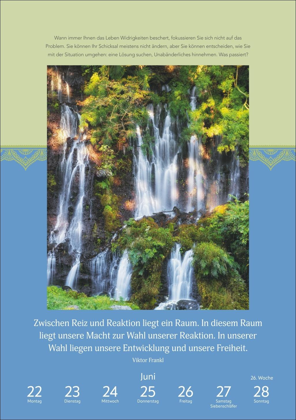 Beispielinhalt (Bild) Wege der Achtsamkeit Wochen-Kulturkalender 2026 - Anregungen für jede Woche