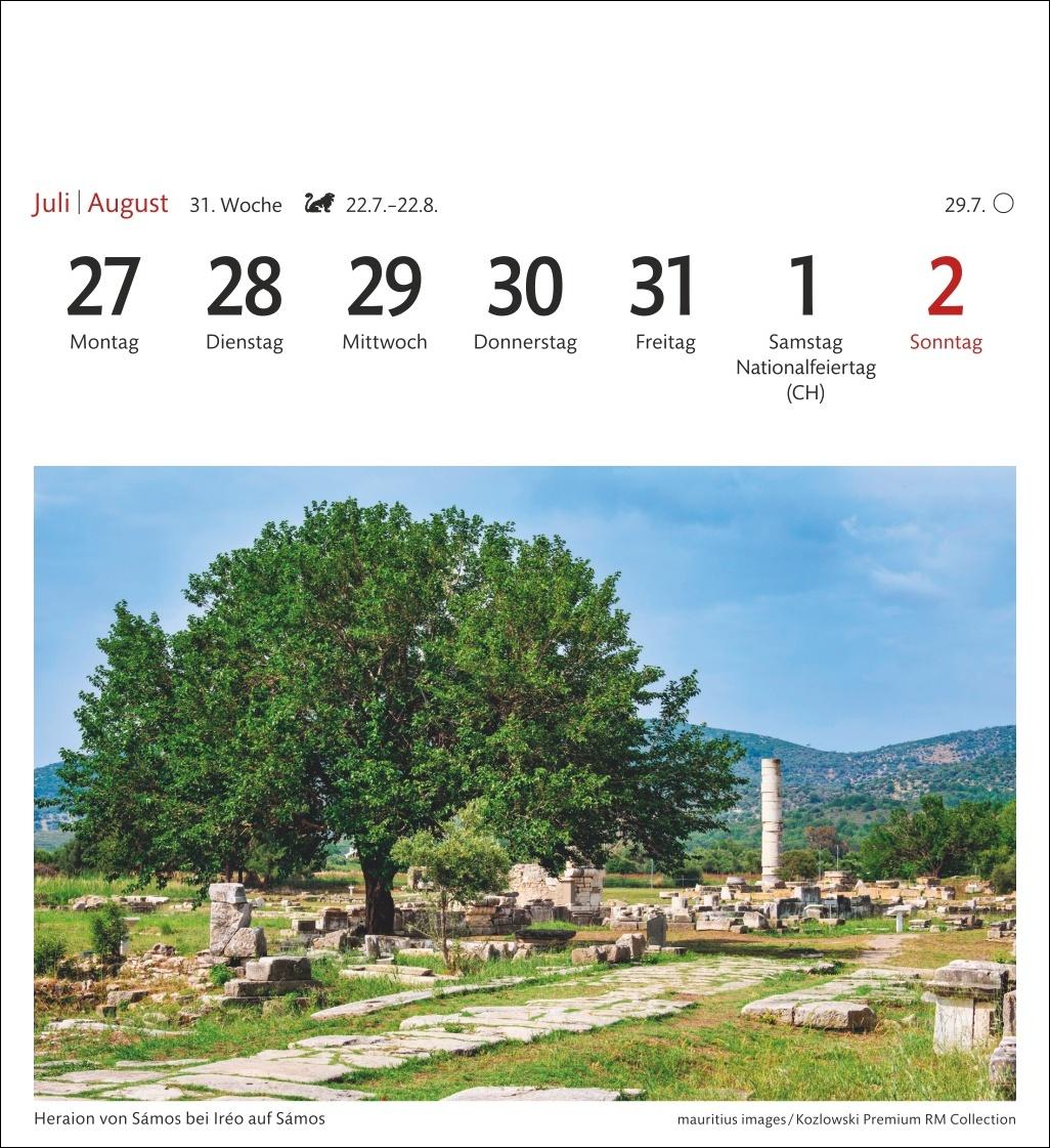 Beispielinhalt (Bild) Griechische Inseln Sehnsuchtskalender 2026 - Wochenkalender mit 53 Postkarten
