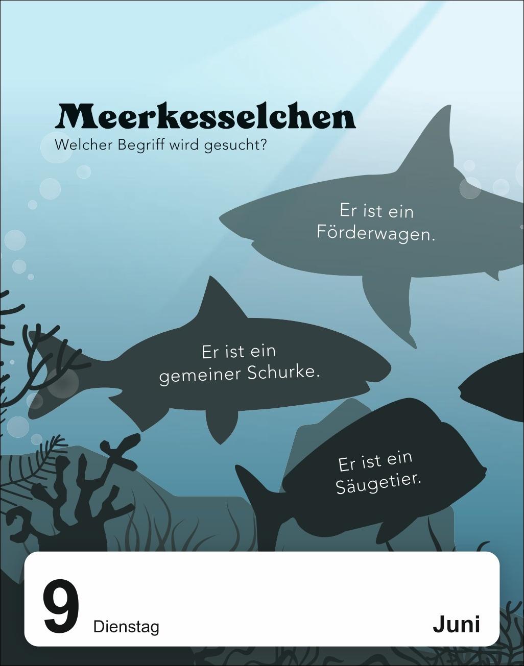 Beispielinhalt (Bild) 5 minutes to kill Tagesabreißkalender 2026 - Der Rätselkalender gegen die langweiligsten Minuten des Lebens