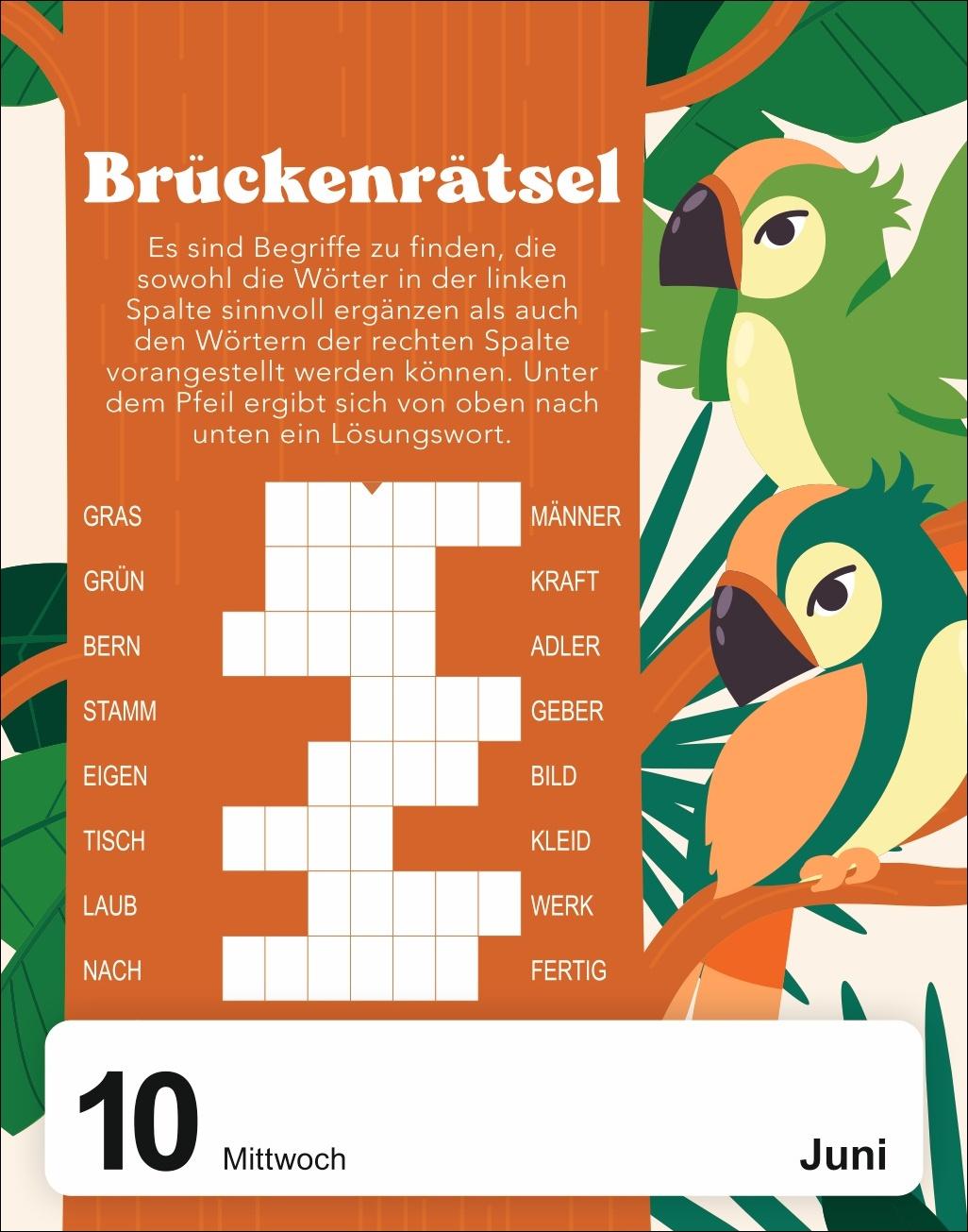 Beispielinhalt (Bild) 5 minutes to kill Tagesabreißkalender 2026 - Der Rätselkalender gegen die langweiligsten Minuten des Lebens