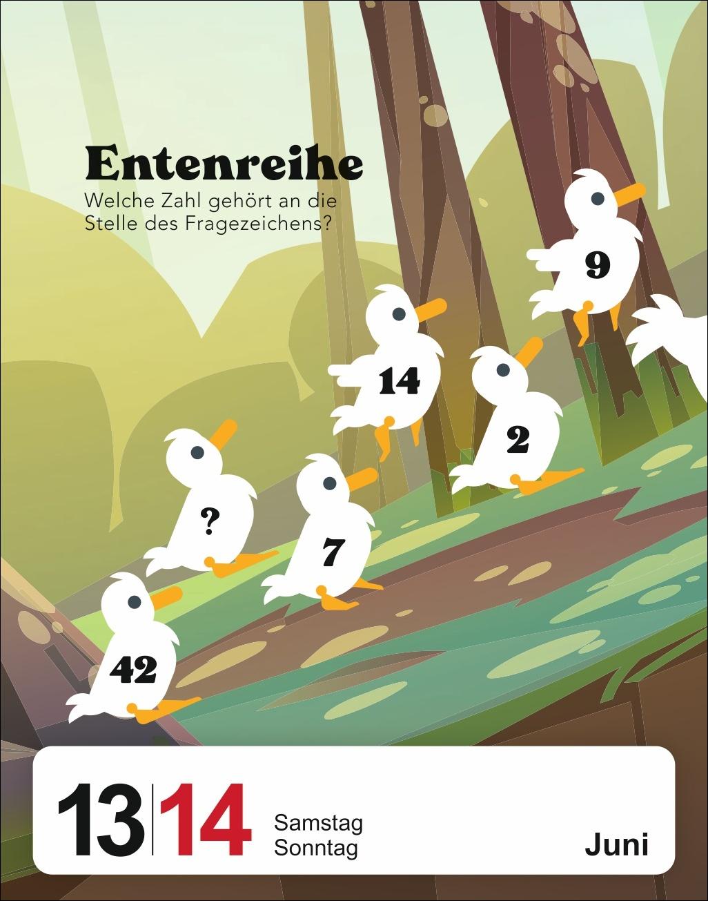 Beispielinhalt (Bild) 5 minutes to kill Tagesabreißkalender 2026 - Der Rätselkalender gegen die langweiligsten Minuten des Lebens