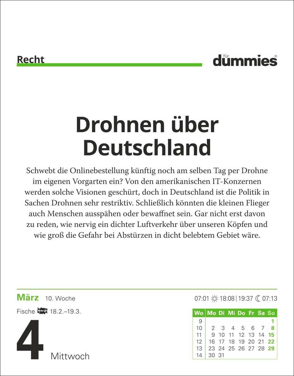 Beispielinhalt (Bild) Die Welt erklärt für Dummies Tagesabreißkalender 2026