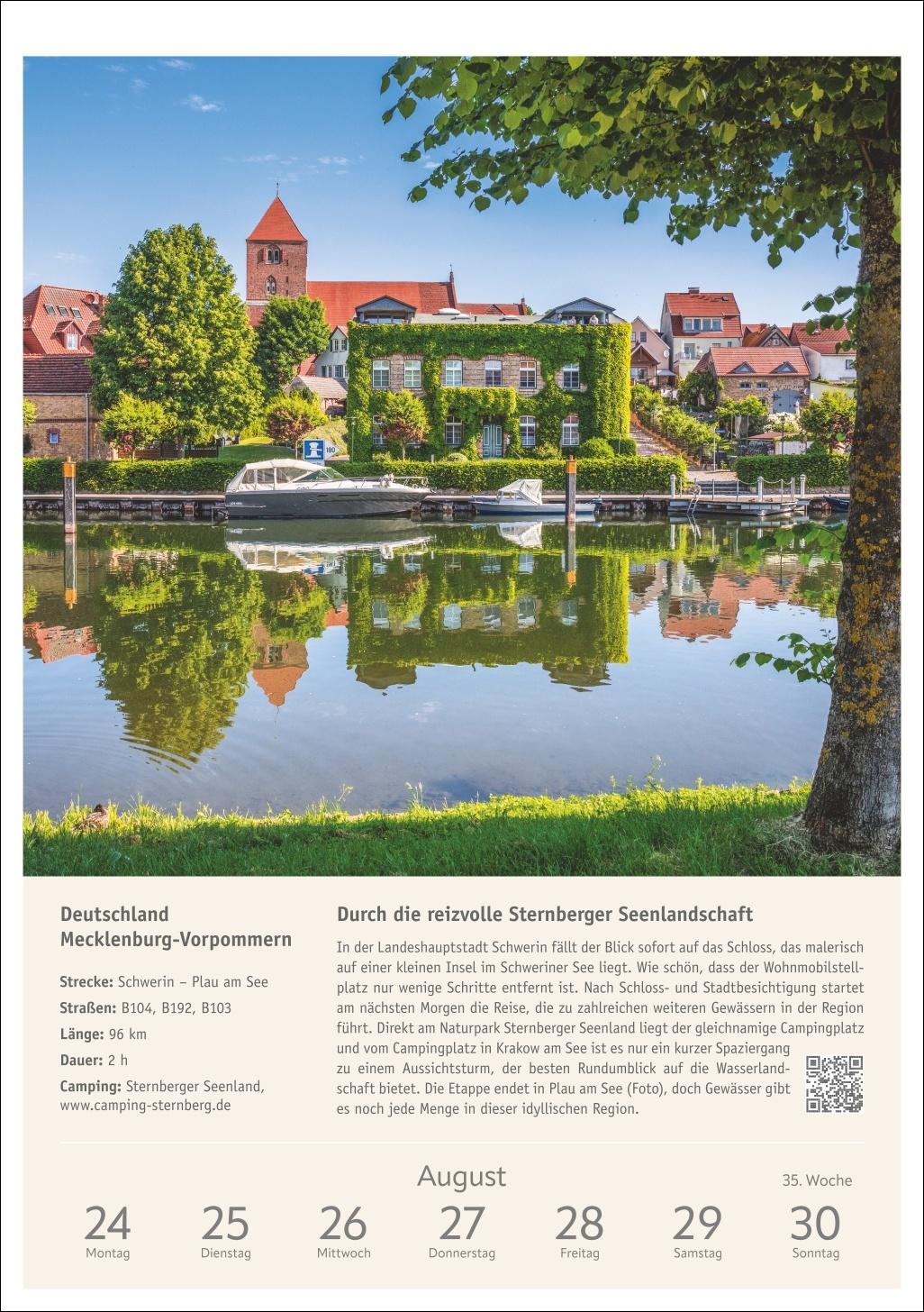 Beispielinhalt (Bild) Campinglust Wochen-Kulturkalender 2026 - 53 unvergessliche Touren