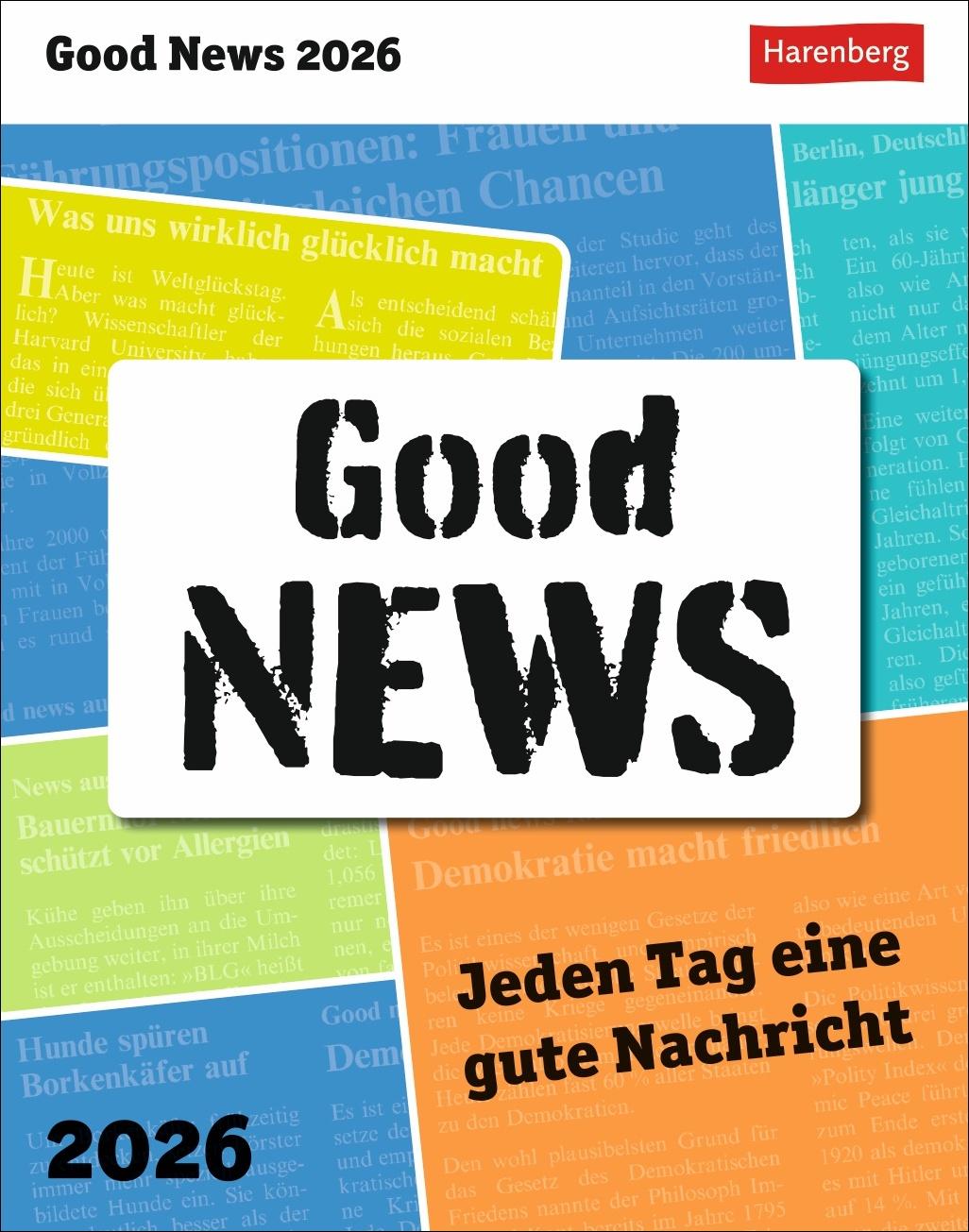 Vorderes Coverbild Good News Tagesabreißkalender 2026 - Jeden Tag eine gute Nachricht