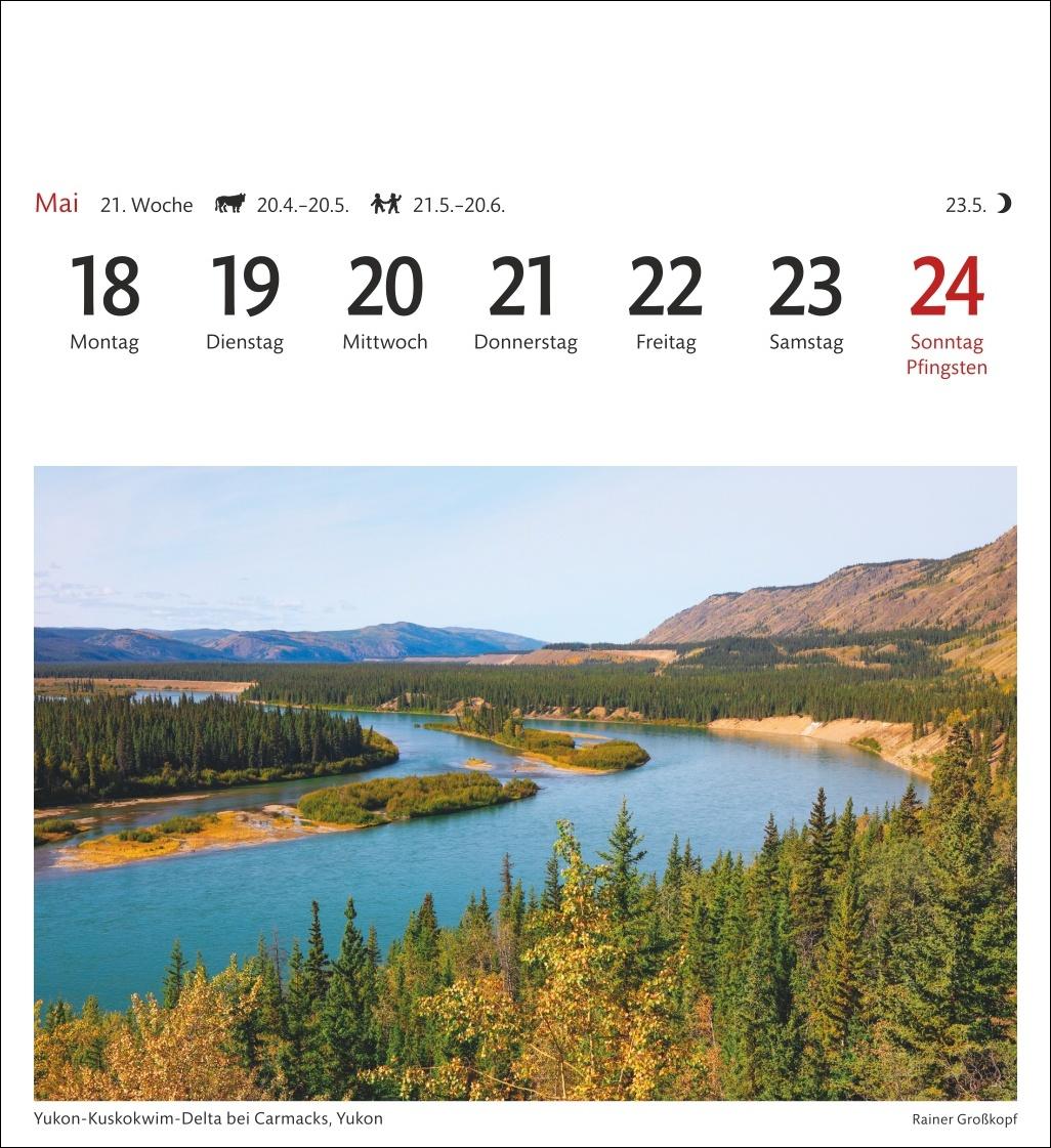 Beispielinhalt (Bild) Kanada Sehnsuchtskalender 2026 - Wochenkalender mit 53 Postkarten